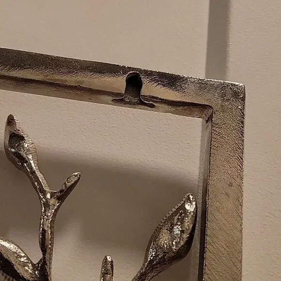 Gorgeous 3D Silver Metal Wall Art Branches  Twigs Leaves - Picture 6 of 8